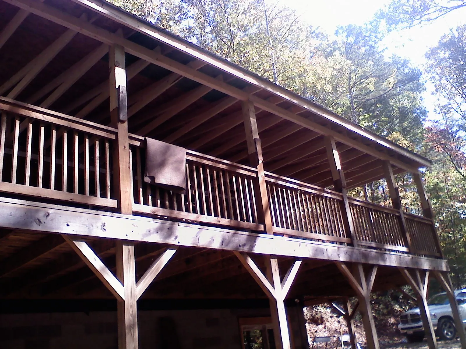 Timber framing under a new elevated porch and deck — Roof Leak Repair in Mooresburg by Roofing Brothers